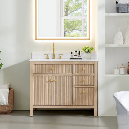 Cerrito 42" Single Bathroom Vanity in Natural Oak