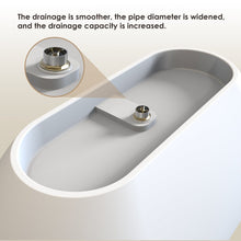 59" x 30" Solid Surface Soaking Bathtub and Integrated Overflow