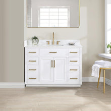 48" Single Bathroom Vanity in White without Mirror