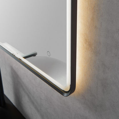 Framed in Matt Black Modern Bathroom/Vanity LED Lighted Wall Mirror