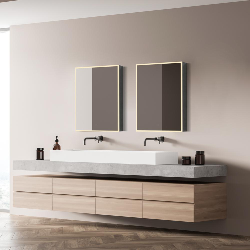 Frameless Surface-Mount/Recessed LED Lighted Bathroom Medicine Cabinet