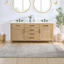 Double Bathroom Vanity in Weathered Fir with Quartz Countertop without Mirror
