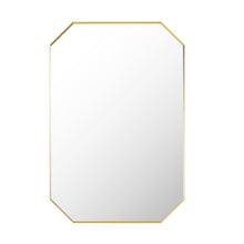 24"x36" Octagon Aluminum Framed in Brushed Gold Modern Bathroom Wall Mirror
