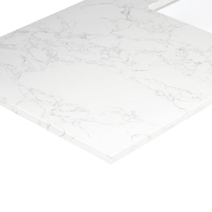 Ceres 31. in Engineered Stone Vanity Top in Grain White with Single White Sink