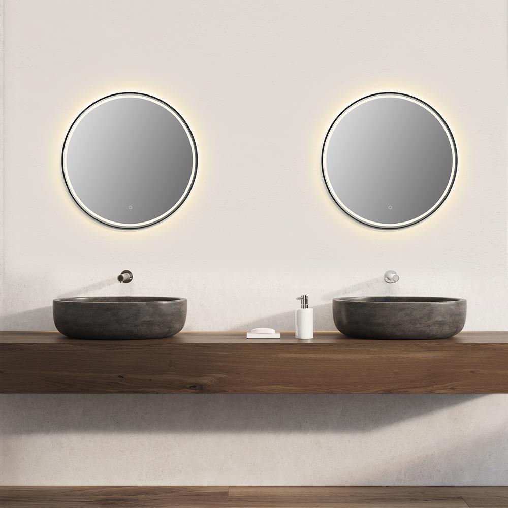 Framed in Matt Black Modern Bathroom/Vanity LED Lighted Wall Mirror
