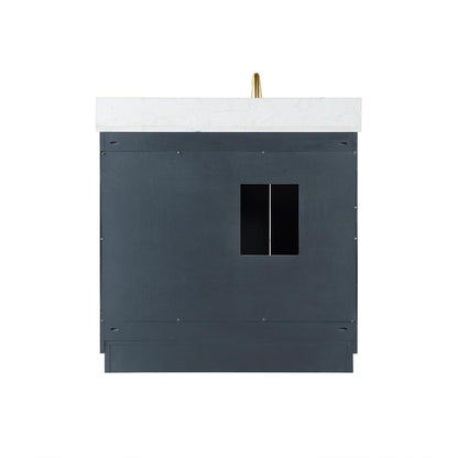 36" Single Bathroom Vanity Set in Classic Blue with Mirror