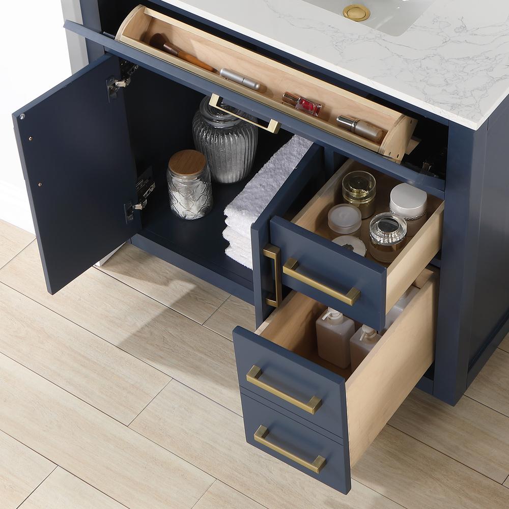 36" Single Bathroom Vanity in Royal Blue with Mirror