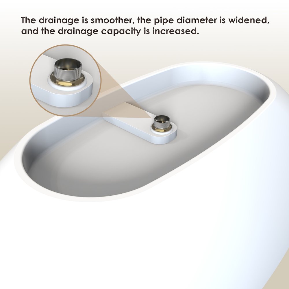 65" x 30" Solid Surface Soaking Bathtub and Integrated Overflow