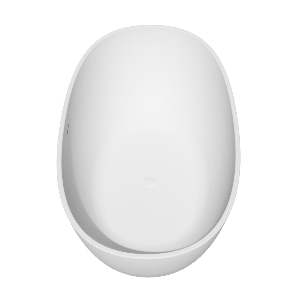 55" x 30" Solid Surface Soaking Bathtub and Integrated Overflow