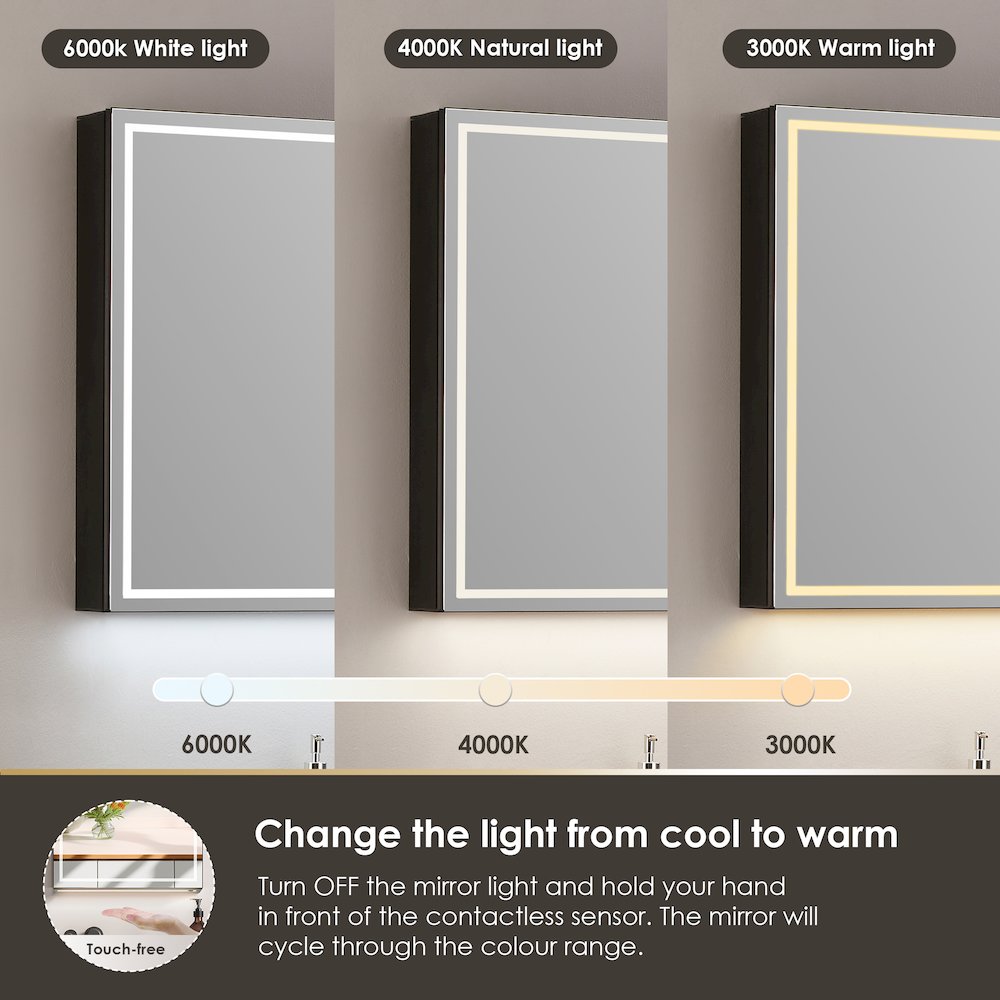 20"x28" Rectangular Frameless Surface-Mount Medicine Cabinet