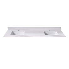 73 in. Composite Stone Vanity Top in Jazz White with White Sink