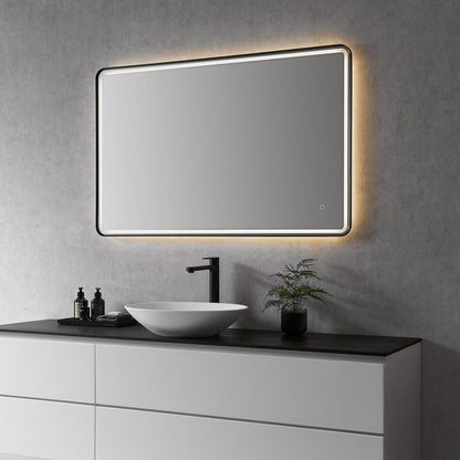 Framed in Matt Black Modern Bathroom/Vanity LED Lighted Wall Mirror
