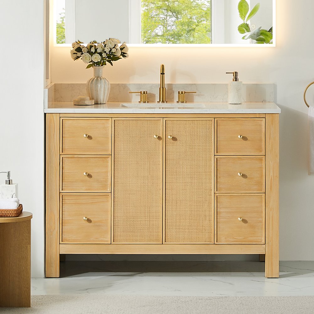 Cedar 48" Single Bathroom Vanity in Natural Wood