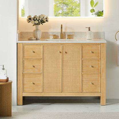 Cedar 48" Single Bathroom Vanity in Natural Wood