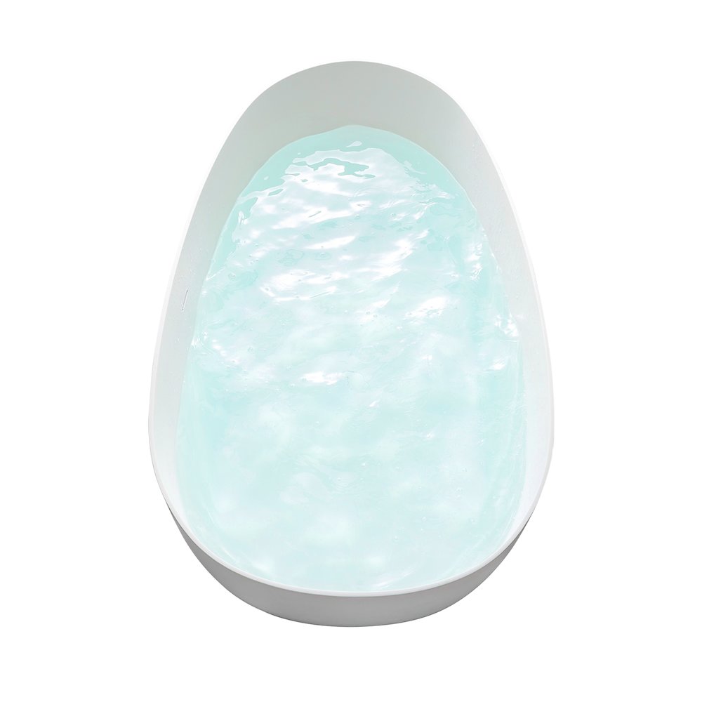 67" x 34" Solid Surface Soaking Bathtub and Integrated Overflow