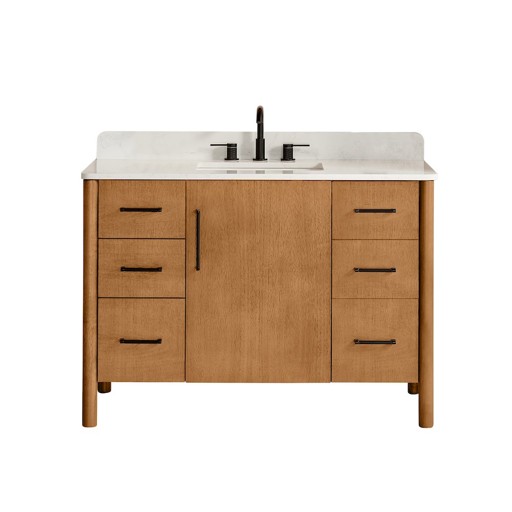 48" Single Bathroom Vanity in Mango Brown with Grain White
