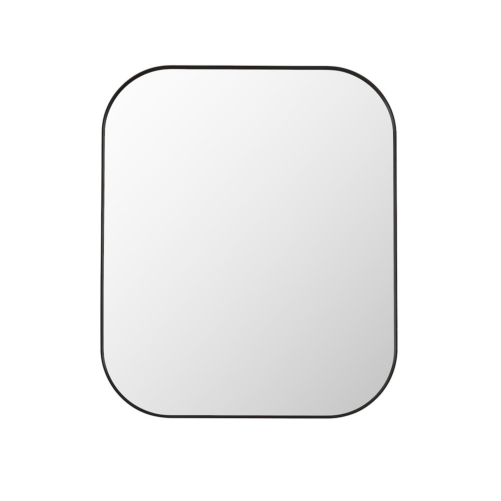 36x30" Rectangular Aluminum Framed in Matte Black Modern Bathroom Wall Mirror