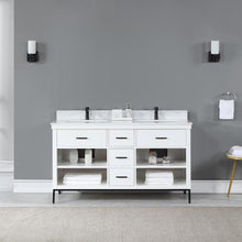 60" Double Bathroom Vanity Set in White without Mirror