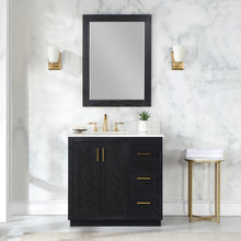 36" Single Bathroom Vanity Set in Black Oak with Mirror