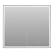 36"x32" Rectangular Bathroom Black Aluminum Mirror Medicine Cabinet