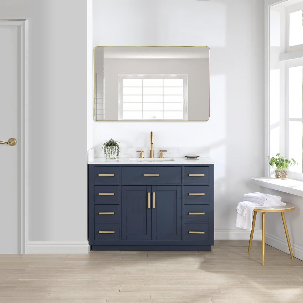 48" Single Bathroom Vanity in Royal Blue with Mirror