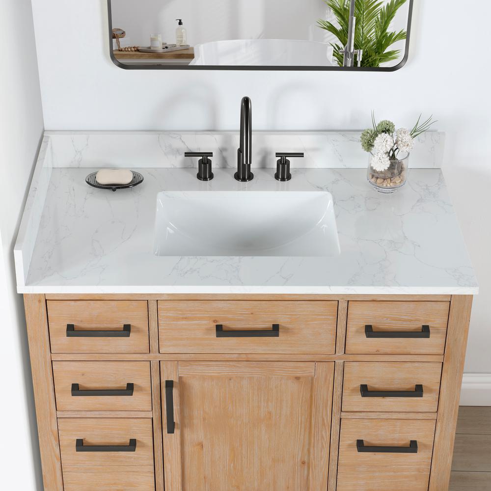 42" Single Bathroom Vanity in Light Brown without Mirror