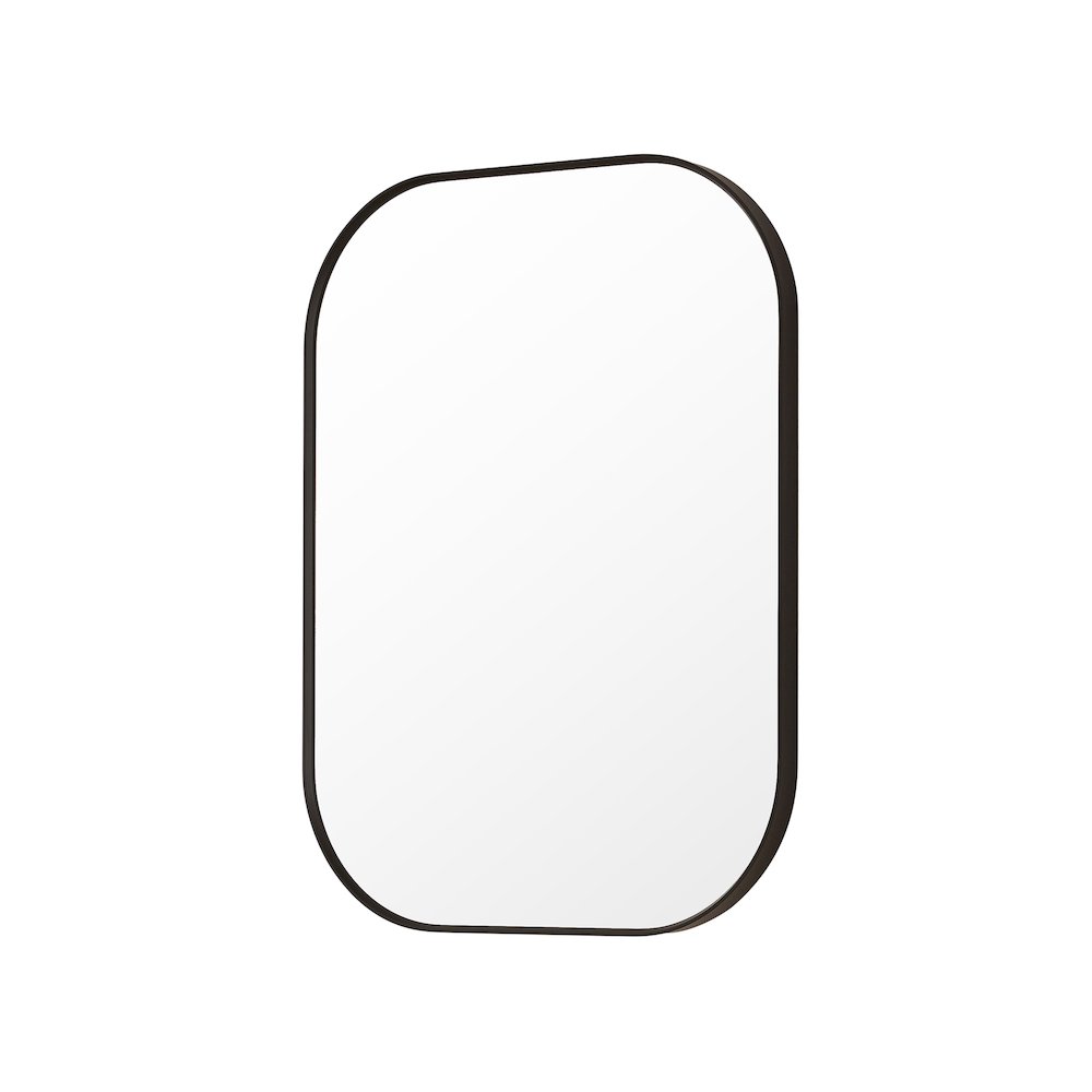 24x32" Rectangular Aluminum Framed in Matte Black Modern Bathroom Wall Mirror
