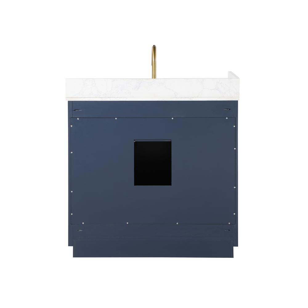 36" Single Bathroom Vanity in Royal Blue with Mirror
