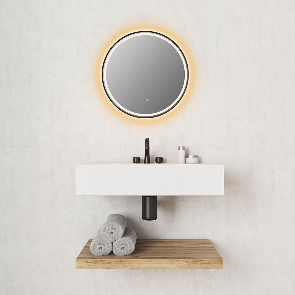 Framed in Matt Black Modern Bathroom/Vanity LED Lighted Wall Mirror