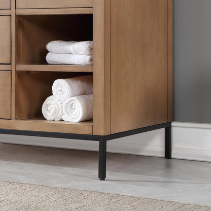 48" Single Bathroom Vanity Set in Brown Pine without Mirror