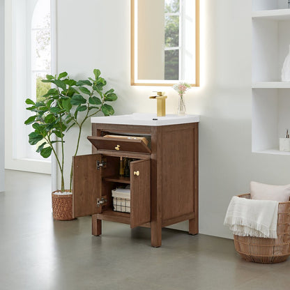 Cerrito 24" Single Bathroom Vanity in Brown Brushed Oak