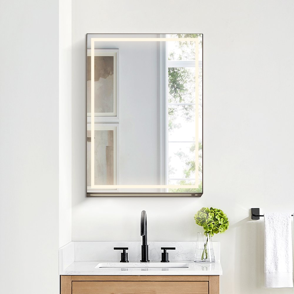 20"x28" Rectangular Frameless Surface-Mount Medicine Cabinet