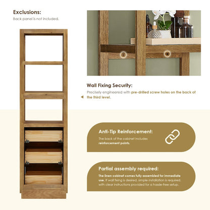 Navan 20" Freestanding Linen Cabinet in Weathered Brown