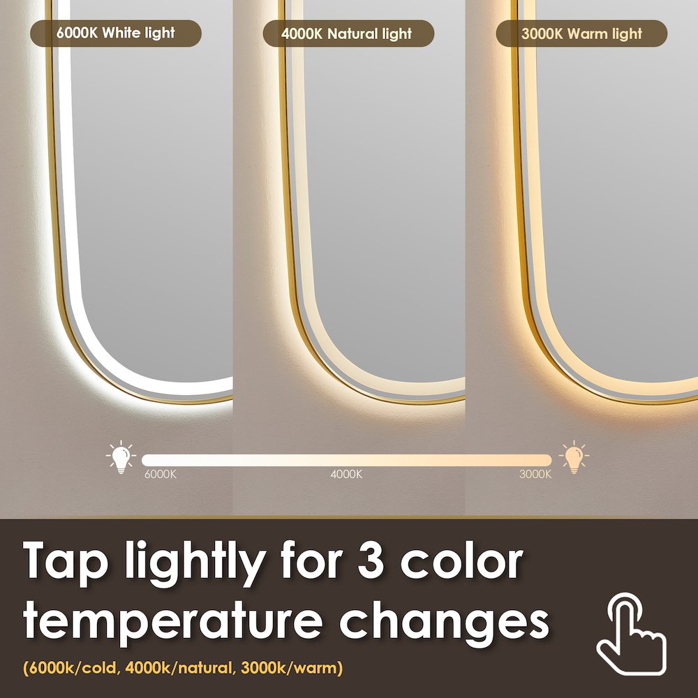 26"x65" Rectangular Anti-Fog Dimmable Modern Bathroom/Dressing