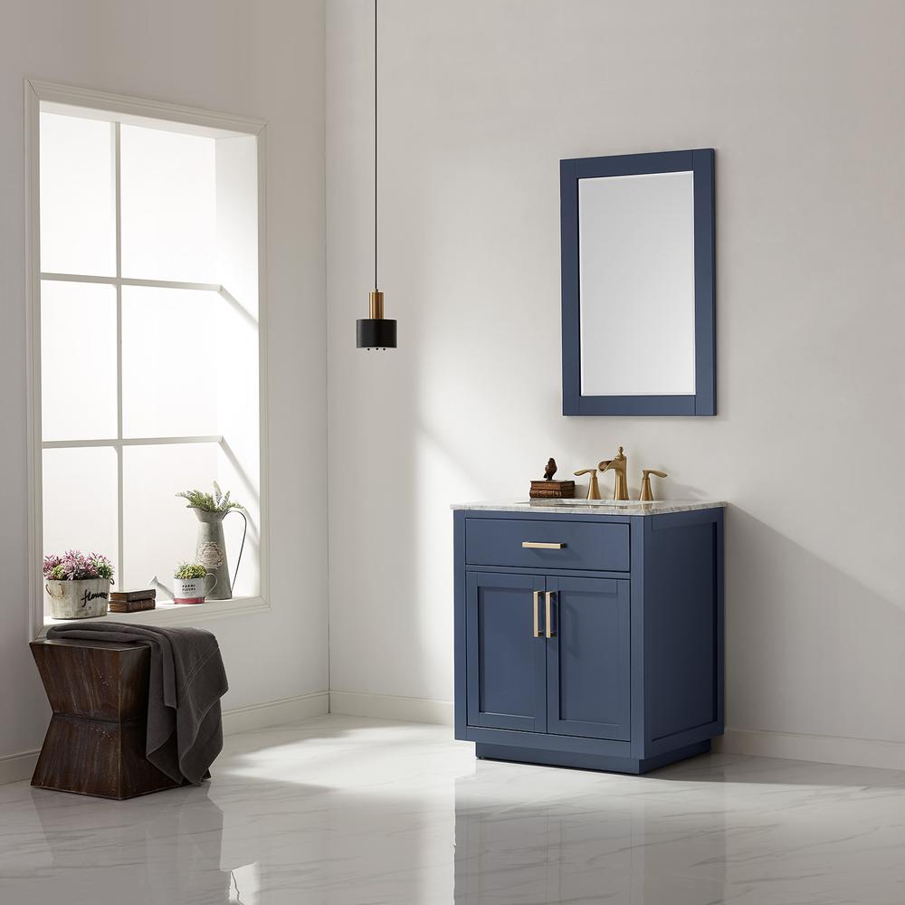 30" Single Bathroom Vanity Set in Royal Blue with Mirror