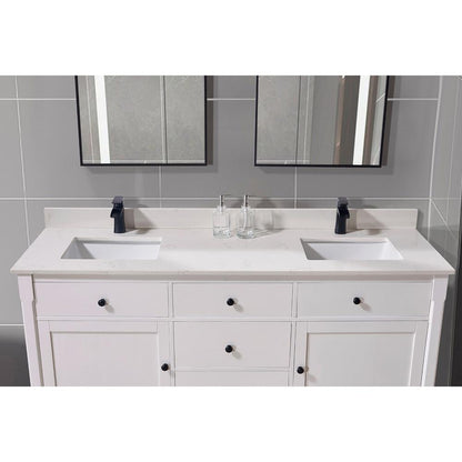 73 in. Composite Stone Vanity Top in Milano White with White Sink
