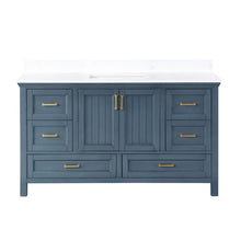 60" Single Bathroom Vanity Set in Classic Blue without Mirror