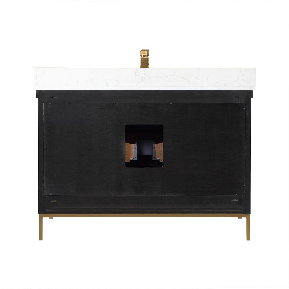 48" Single Bathroom Vanity Set in Black Oak without Mirror