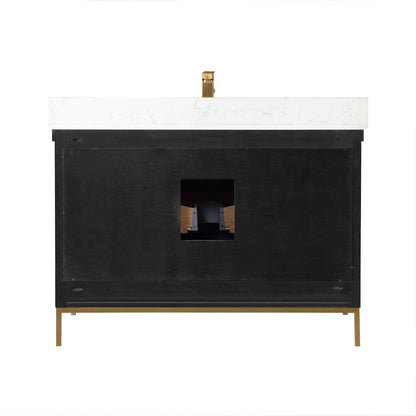 48" Single Bathroom Vanity Set in Black Oak without Mirror