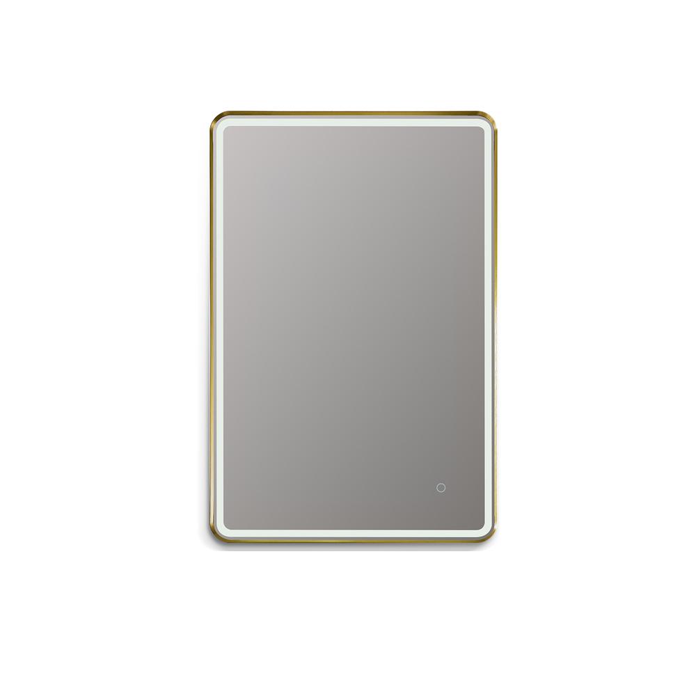 Framed in Brushed Gold Modern Bathroom/Vanity LED Lighted Wall Mirror