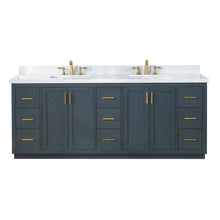 84" Double Bathroom Vanity Set in Classic Blue without Mirror