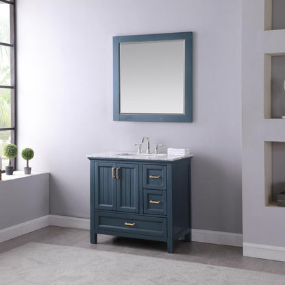36" Single Bathroom Vanity Set in Classic Blue with Mirror