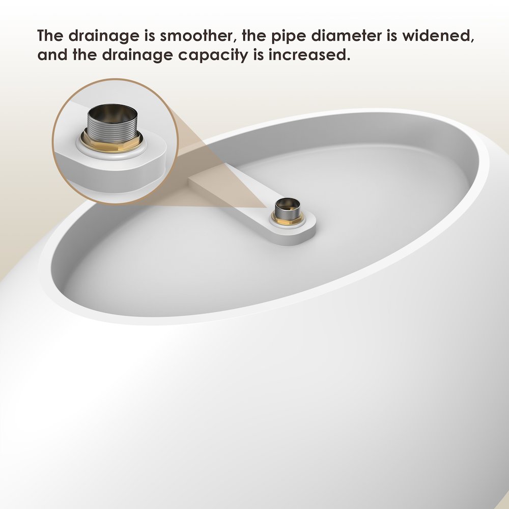 67" x 39" Solid Surface Soaking Bathtub in Matte White and Integrated Overflow