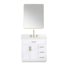 36" Single Bathroom Vanity in White with Mirror