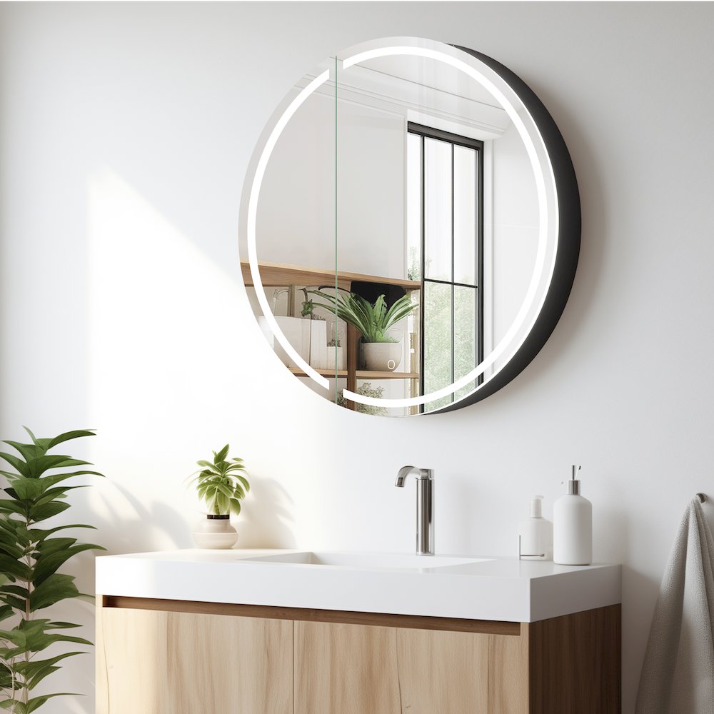 32x32" Round Frameless Surface-Mount Medicine Cabinet