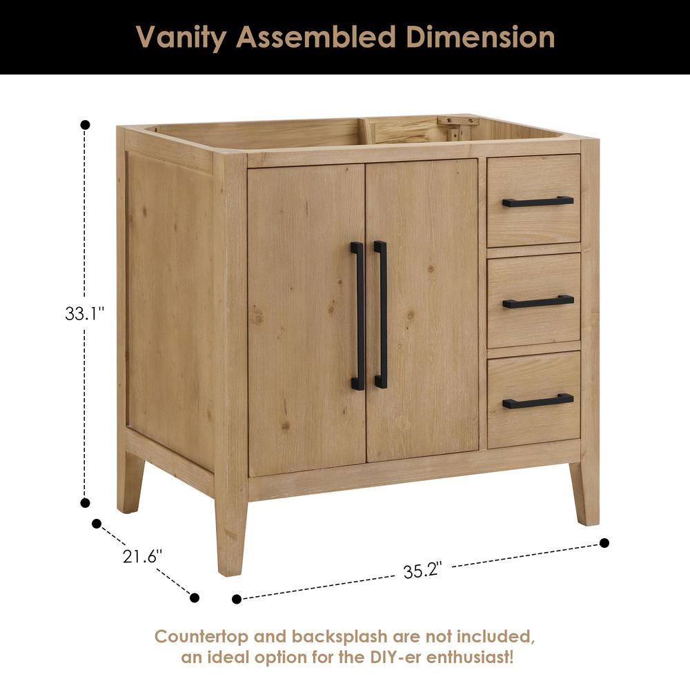Single Bathroom Cabinet Vanity Base without Top and Sink, no Mirror
