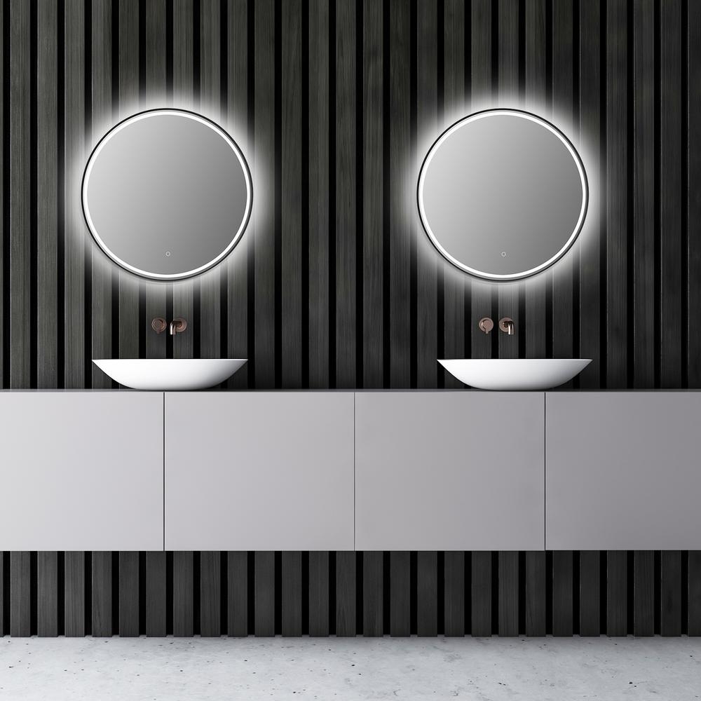 Framed in Matt Black Modern Bathroom/Vanity LED Lighted Wall Mirror