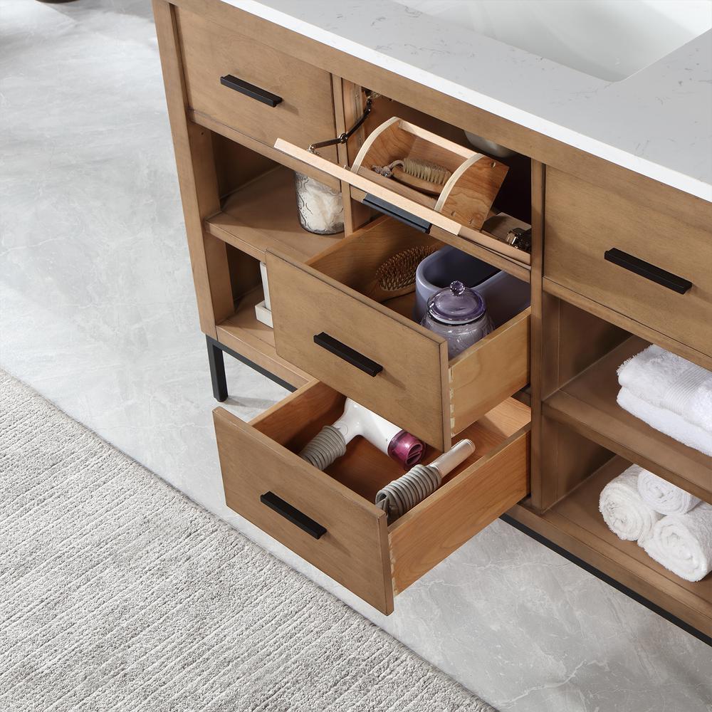 48" Single Bathroom Vanity Set in Brown Pine without Mirror