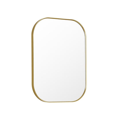 24x32" Rectangular Aluminum Framed in Brushed Gold Modern Bathroom Wall Mirror