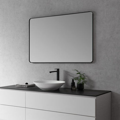 Nettuno 48" Rectangle Bathroom/Vanity Matt Black Aluminum Framed Wall Mirror